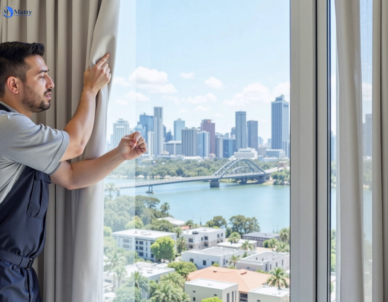 Professional curtain steam cleaning service oxley QLD by Matty Curtain Cleaning